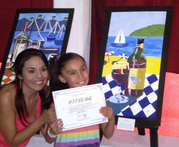 Alumna de 10 años interpretando a la pintora Ronda Ahrens, dirijida por la maestra Rocio Aguilera