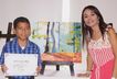 Alumno de 10 años recibe su diploma y muestra su obra como fin de ciclo 2012-13 del taller de pintura Creando Artistas en el hotel Camino Real, Veracruz