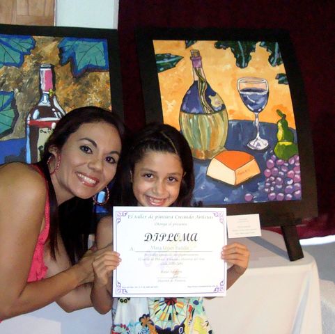 Alumna de 9 años interpretando a la pintora Ronda Ahrens, dirijida por la maestra Rocio Aguilera